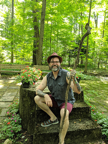 Resting on Inspiration Stump - Lily Dale, NY